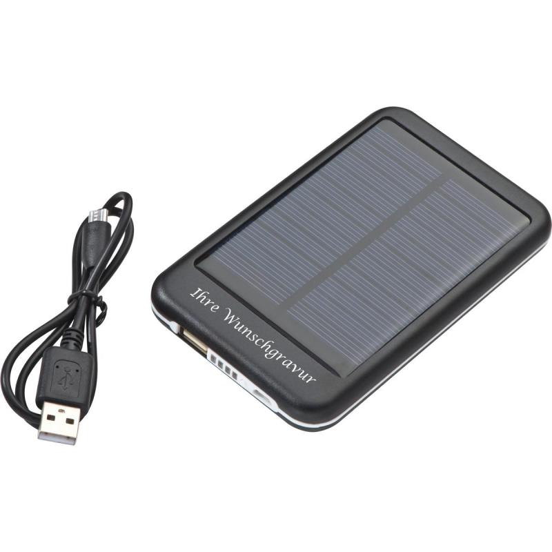 Solar Powerbank mit Gravur / mit 4.000 mAh Leistung