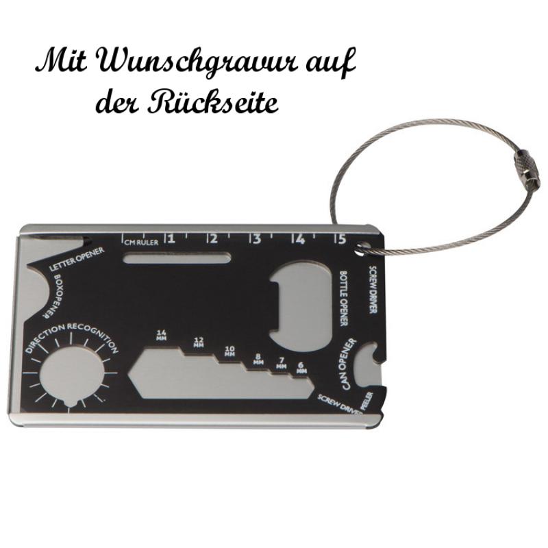 Survival Kofferanhänger mit Namensgravur - aus Aluminium