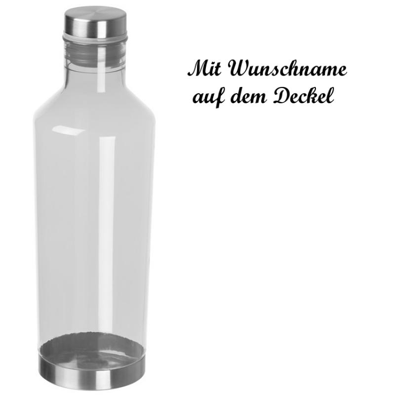 Transparente Trinkflasche mit Namensgravur - aus Tritan - 800ml - Farbe: klar