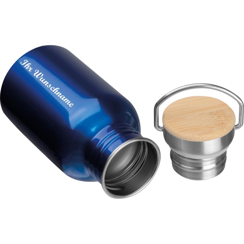 Trinkflasche aus Edelstahl mit Namensgravur - 300ml - Farbe: blau