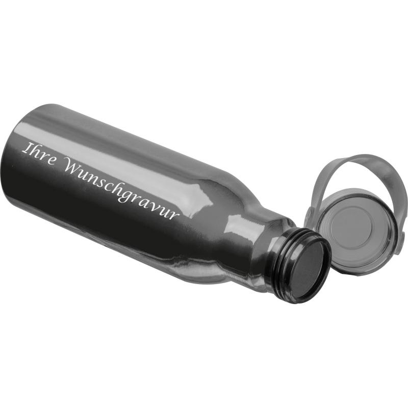 Trinkflasche aus recyceltem Aluminium mit Gravur / 750ml / Farbe: anthrazit