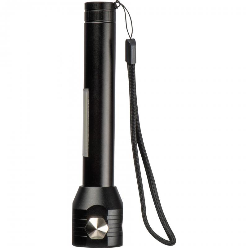 Wiederaufladbare COB-Taschenlampe mit Gravur / Sicherheitshammer, Gurtschneider